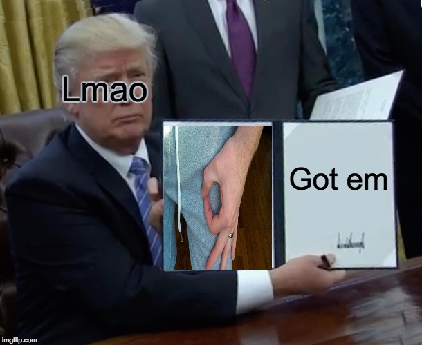 Trump Bill Signing | Lmao; Got em | image tagged in memes,trump bill signing | made w/ Imgflip meme maker