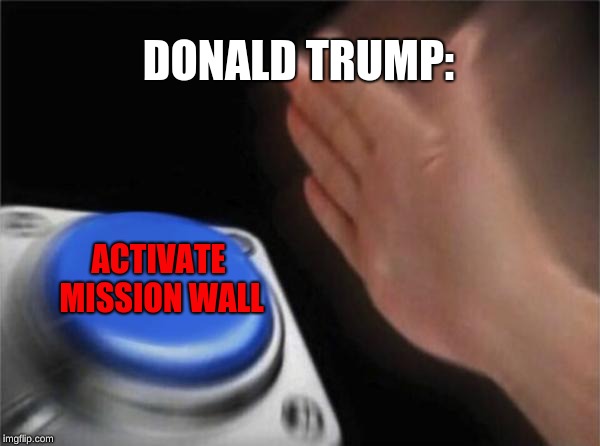 Blank Nut Button | DONALD TRUMP:; ACTIVATE MISSION WALL | image tagged in memes,blank nut button | made w/ Imgflip meme maker