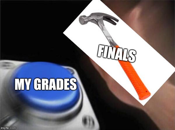 Blank Nut Button Meme | FINALS; MY GRADES | image tagged in memes,blank nut button | made w/ Imgflip meme maker