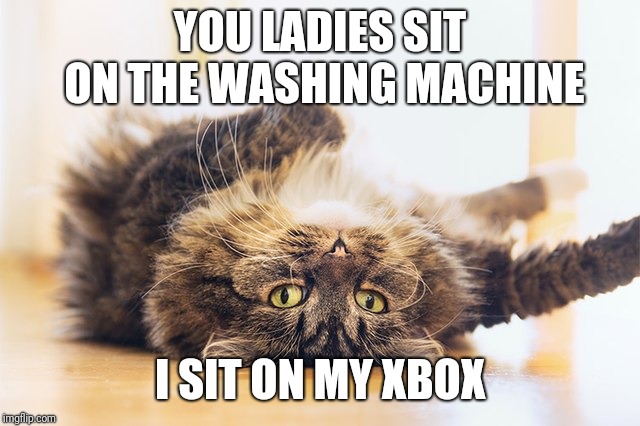 YOU LADIES SIT ON THE WASHING MACHINE I SIT ON MY XBOX | made w/ Imgflip meme maker