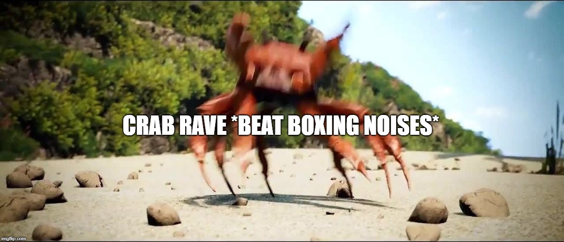 Crab Rave | CRAB RAVE *BEAT BOXING NOISES* | image tagged in crab rave | made w/ Imgflip meme maker