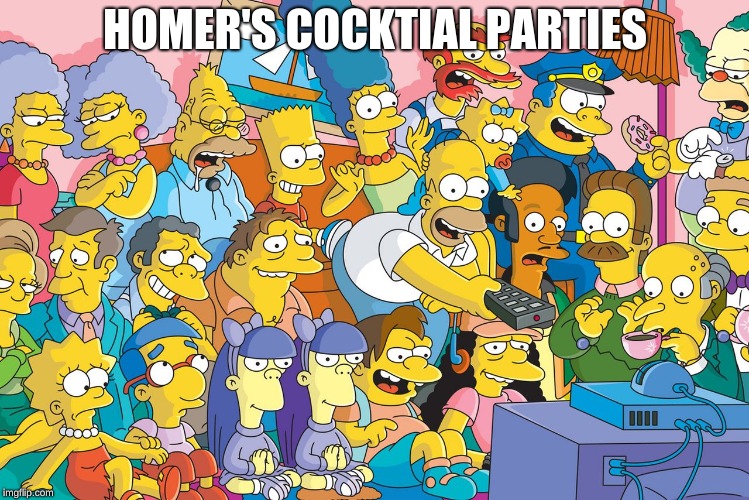 w | HOMER'S COCKTIAL PARTIES | image tagged in pie charts | made w/ Imgflip meme maker