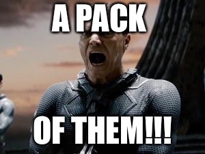 general zod | A PACK OF THEM!!! | image tagged in general zod | made w/ Imgflip meme maker