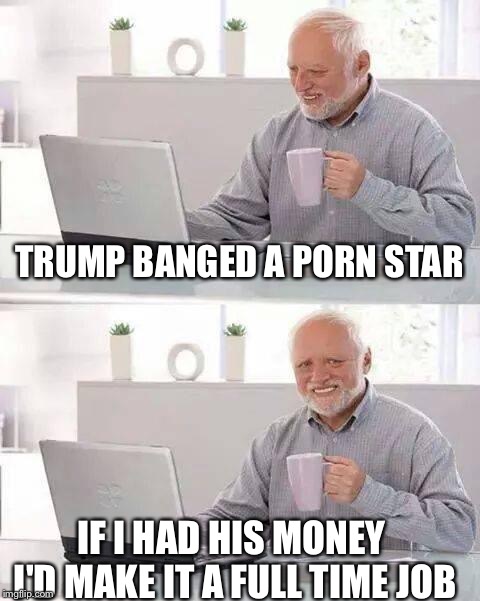 Hide the Pain Harold Meme | TRUMP BANGED A PORN STAR IF I HAD HIS MONEY I'D MAKE IT A FULL TIME JOB | image tagged in memes,hide the pain harold | made w/ Imgflip meme maker