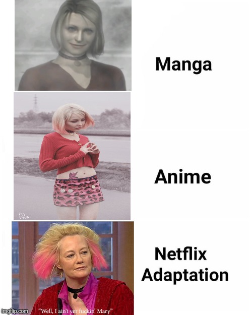 Manga, Anime, Netflix adaption | image tagged in manga anime netflix adaption | made w/ Imgflip meme maker