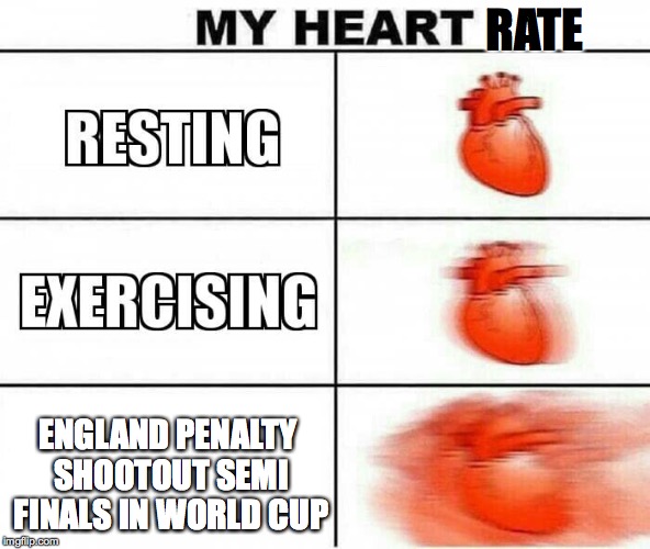 MY HEART | RATE; ENGLAND PENALTY SHOOTOUT SEMI FINALS IN WORLD CUP | image tagged in my heart | made w/ Imgflip meme maker