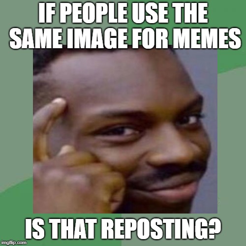 IF PEOPLE USE THE SAME IMAGE FOR MEMES; IS THAT REPOSTING? | image tagged in memes,roll safe think about it,philosoraptor,repost,funny,stop reading the tags | made w/ Imgflip meme maker