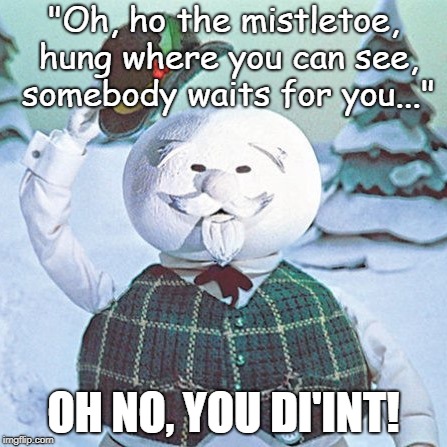 Burl Ives | "Oh, ho the mistletoe, hung where you can see, somebody waits for you..."; OH NO, YOU DI'INT! | image tagged in burl ives | made w/ Imgflip meme maker