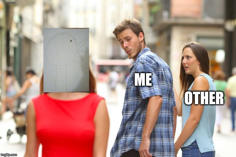 Distracted Boyfriend | ME; OTHER | image tagged in memes,distracted boyfriend | made w/ Imgflip meme maker