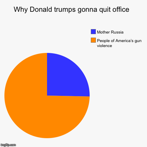 Why Donald trumps gonna quit office  | People of America’s gun violence , Mother Russia | image tagged in funny,pie charts | made w/ Imgflip chart maker