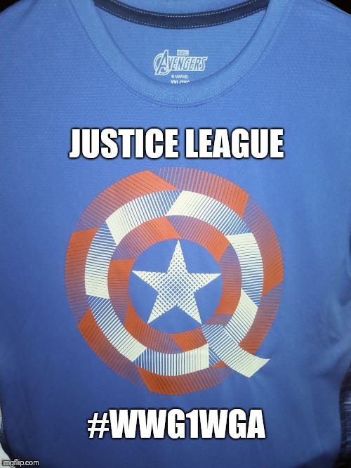 Q Avengers: Justice League #WWG1WGA | JUSTICE LEAGUE; #WWG1WGA | image tagged in wwg1wga q,avengers,justice league,captain america,qanon,the great awakening | made w/ Imgflip meme maker