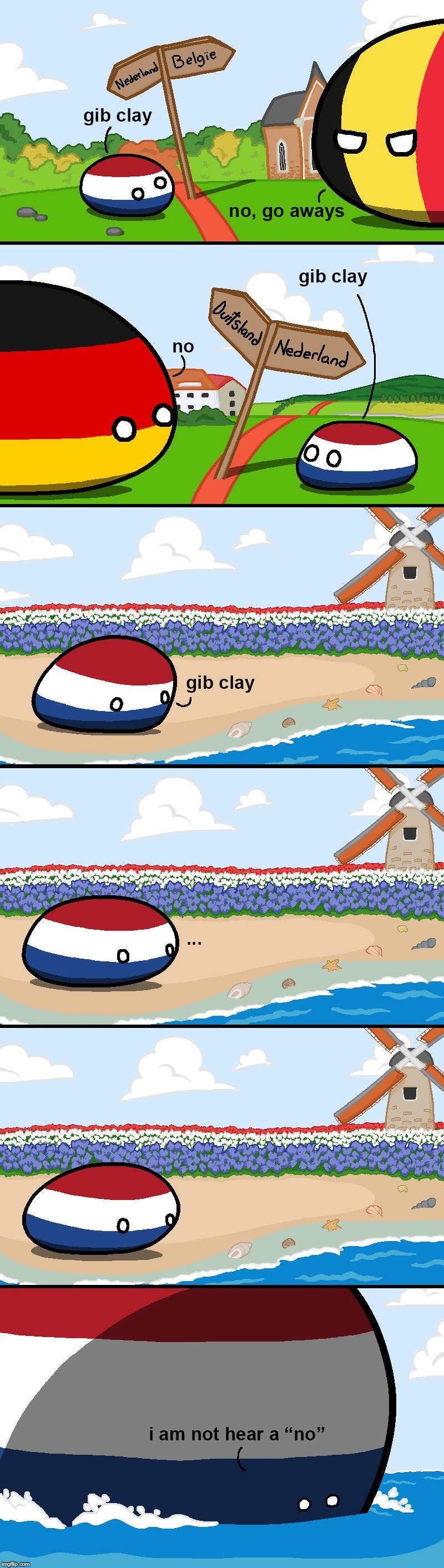Netherlands Reclaiming the Sea | image tagged in netherlands,countryballs | made w/ Imgflip meme maker