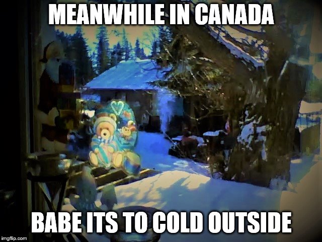 meanwhile in canada | MEANWHILE IN CANADA; BABE ITS TO COLD OUTSIDE | image tagged in meanwhile in canada,babe its to cold outside,meme,memes | made w/ Imgflip meme maker