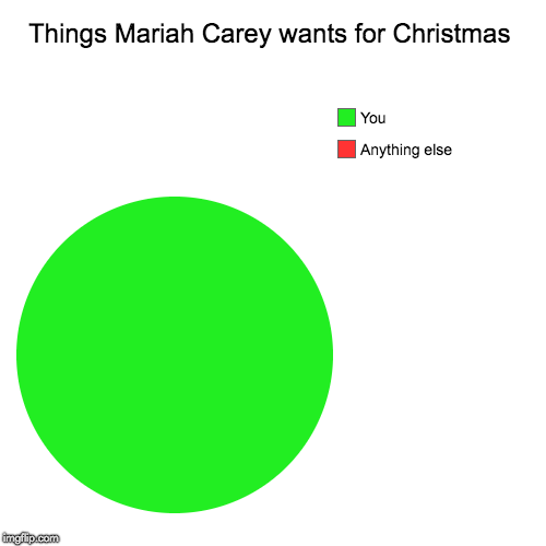 Things Mariah Carey wants for Christmas | Anything else, You | image tagged in funny,pie charts | made w/ Imgflip chart maker