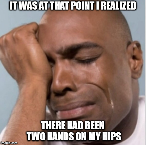 IT WAS AT THAT POINT I REALIZED THERE HAD BEEN TWO HANDS ON MY HIPS | made w/ Imgflip meme maker