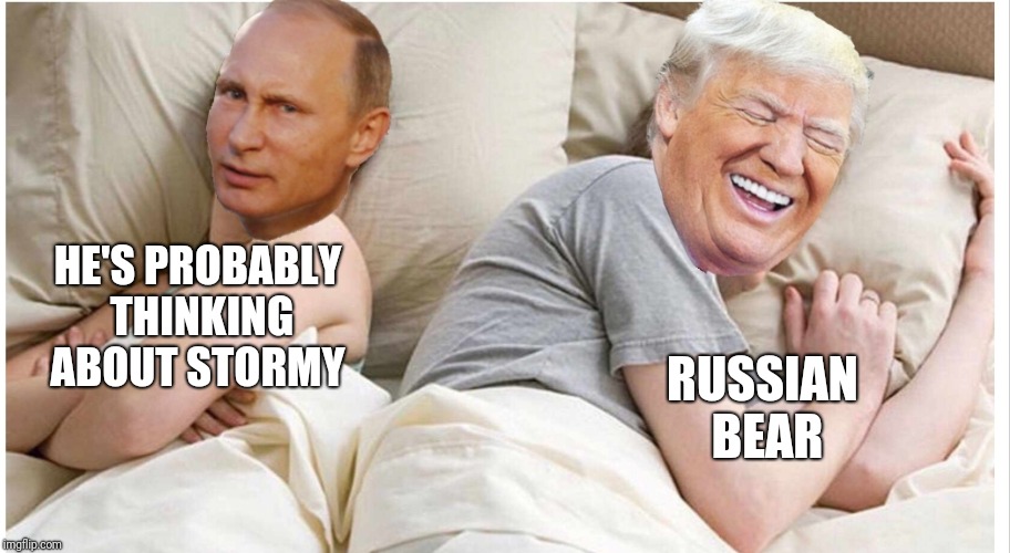 HE'S PROBABLY THINKING ABOUT STORMY RUSSIAN BEAR | made w/ Imgflip meme maker