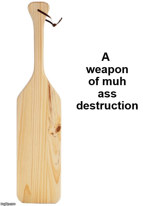Did anyone else have to talk to one of these while growing up? |  A weapon of muh ass destruction | image tagged in paddle,childhood memories,memes | made w/ Imgflip meme maker