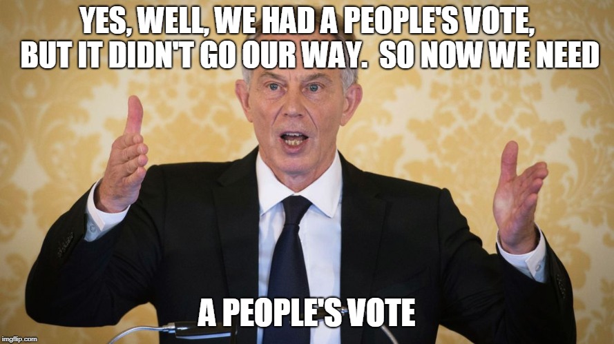 YES, WELL, WE HAD A PEOPLE'S VOTE, BUT IT DIDN'T GO OUR WAY.  SO NOW WE NEED A PEOPLE'S VOTE | made w/ Imgflip meme maker