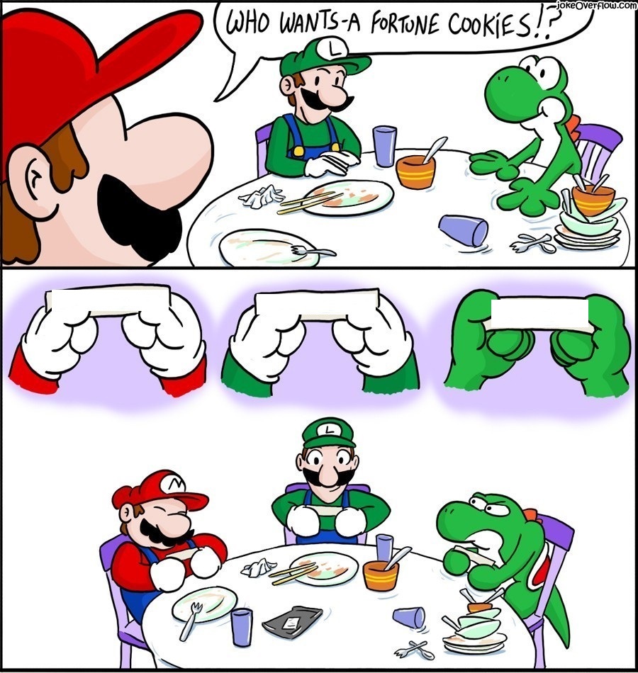 Mario fortune cookie Blank Meme Template