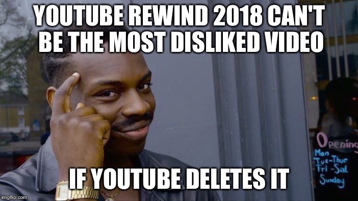 Roll Safe Think About It Meme | YOUTUBE REWIND 2018 CAN'T BE THE MOST DISLIKED VIDEO; IF YOUTUBE DELETES IT | image tagged in memes,roll safe think about it | made w/ Imgflip meme maker
