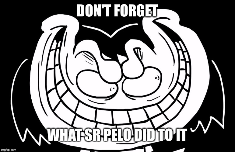 DON'T FORGET WHAT SR PELO DID TO IT | image tagged in frisk from underpants | made w/ Imgflip meme maker