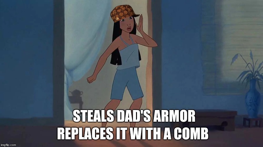 STEALS DAD'S ARMOR; REPLACES IT WITH A COMB | image tagged in scumbag | made w/ Imgflip meme maker