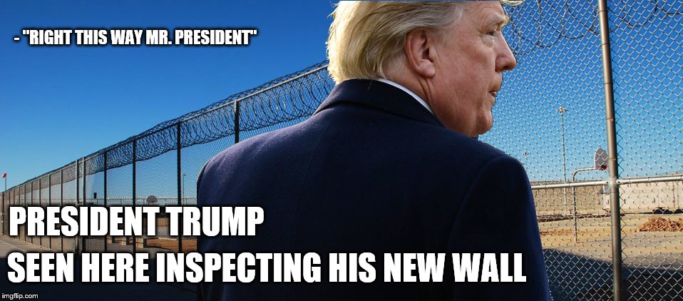 Just pokin' at the anthills 
hahaha | - "RIGHT THIS WAY MR. PRESIDENT"; PRESIDENT TRUMP; SEEN HERE INSPECTING HIS NEW WALL | image tagged in trump,donald trump,prison | made w/ Imgflip meme maker