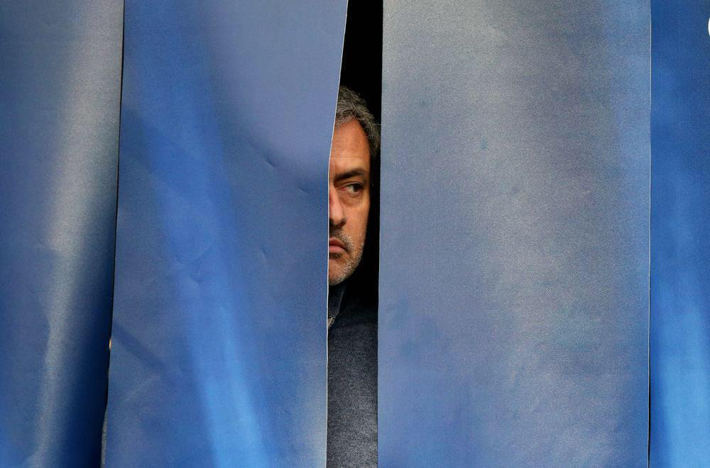 High Quality Mourinho behind the curtains Blank Meme Template