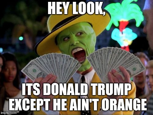 Money Money | HEY LOOK, ITS DONALD TRUMP EXCEPT HE AIN'T ORANGE | image tagged in memes,money money | made w/ Imgflip meme maker