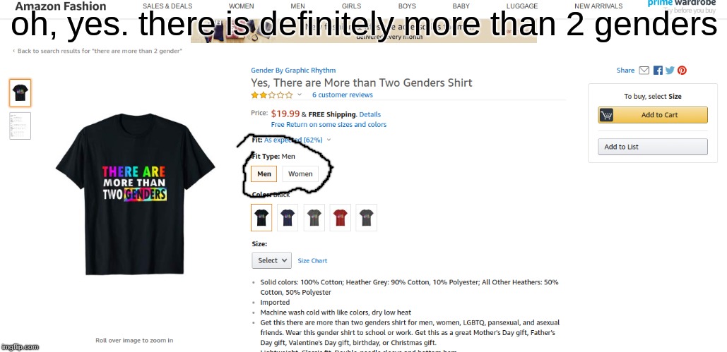 I did just asume ur gender so STFU | oh, yes. there is definitely more than 2 genders | image tagged in memes,2 genders,amazon,men,women | made w/ Imgflip meme maker
