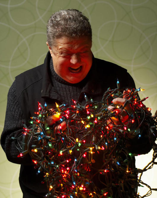 High Quality Tangled Christmas Lights Blank Meme Template