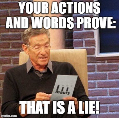 Maury Lie Detector | YOUR ACTIONS AND WORDS PROVE:; THAT IS A LIE! | image tagged in memes,maury lie detector | made w/ Imgflip meme maker