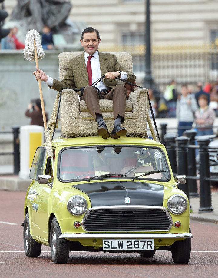 Mr. Bean on car Blank Meme Template