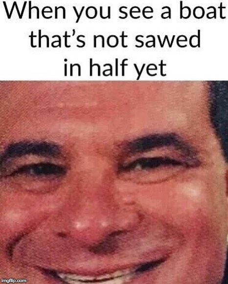 Phil saws all boats. | image tagged in phil swift,flex tape | made w/ Imgflip meme maker