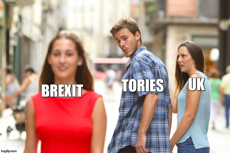 Distracted Boyfriend Meme | BREXIT; TORIES; UK | image tagged in distracted boyfriend meme | made w/ Imgflip meme maker