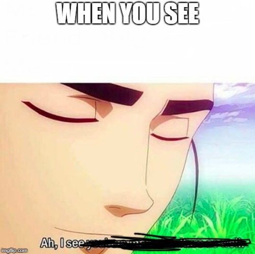 Ah,I see you are a man of culture as well | WHEN YOU SEE | image tagged in ah i see you are a man of culture as well | made w/ Imgflip meme maker