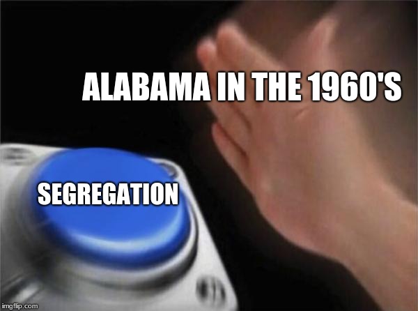 Blank Nut Button | ALABAMA IN THE 1960'S; SEGREGATION | image tagged in memes,blank nut button | made w/ Imgflip meme maker