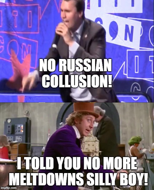 NO RUSSIAN COLLUSION! I TOLD YOU NO MORE MELTDOWNS SILLY BOY! | image tagged in memes,dont you squidward | made w/ Imgflip meme maker