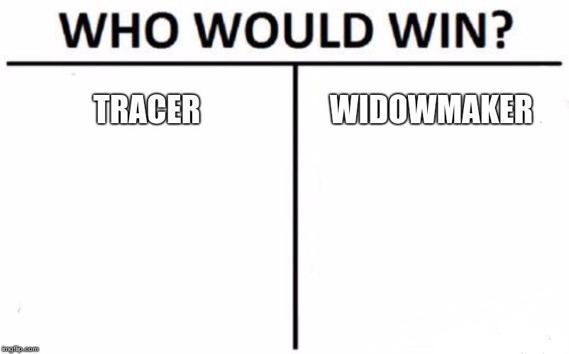 Who Would Win? | TRACER; WIDOWMAKER | image tagged in memes,who would win | made w/ Imgflip meme maker