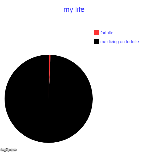 my life  | me dieing on fortnite , fortnite | image tagged in funny,pie charts | made w/ Imgflip chart maker