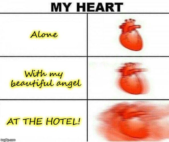 I love you my wonderful, beautiful, magical, princess, angel, miracle, darling! | Alone; With my beautiful angel; AT THE HOTEL! | image tagged in i love you,angel,beautiful,love | made w/ Imgflip meme maker