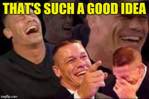 john cena laughing | THAT'S SUCH A GOOD IDEA | image tagged in john cena laughing | made w/ Imgflip meme maker