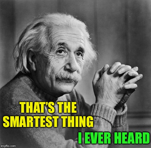 Einstein | THAT’S THE SMARTEST THING I EVER HEARD | image tagged in einstein | made w/ Imgflip meme maker