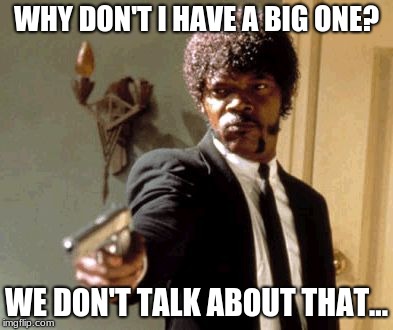 Say That Again I Dare You Meme | WHY DON'T I HAVE A BIG ONE? WE DON'T TALK ABOUT THAT... | image tagged in memes,say that again i dare you | made w/ Imgflip meme maker