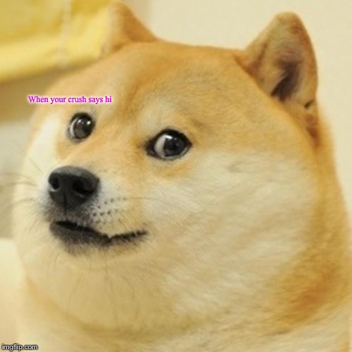 Doge | When your crush says hi | image tagged in memes,doge | made w/ Imgflip meme maker