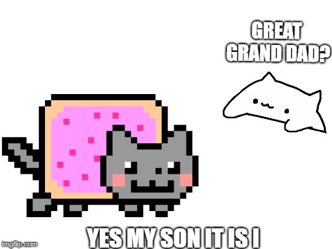 GREAT GRAND DAD? YES MY SON IT IS I | image tagged in nyan cat | made w/ Imgflip meme maker