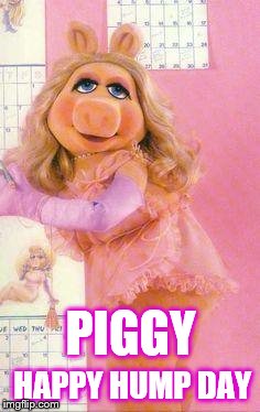 piggy happy hump day | HAPPY HUMP DAY; PIGGY | image tagged in sexy mrs piggy,happy hump day,funny meme,miss piggy,meme,memes | made w/ Imgflip meme maker