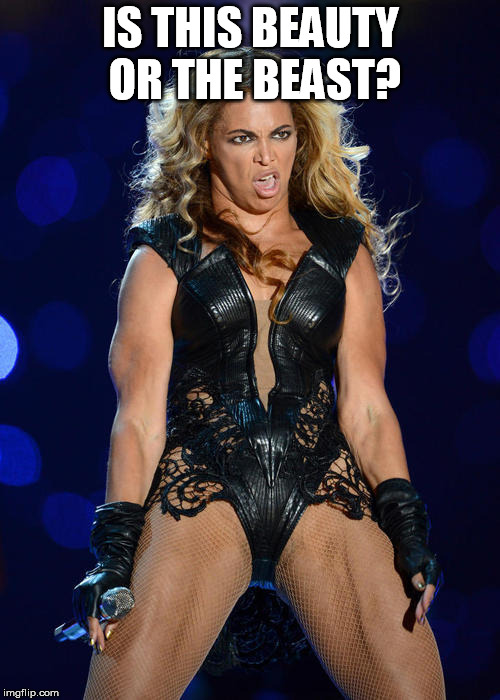Ermahgerd Beyonce | IS THIS BEAUTY OR THE BEAST? | image tagged in memes,ermahgerd beyonce | made w/ Imgflip meme maker