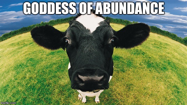 Holy Cow | GODDESS OF ABUNDANCE | image tagged in abundance | made w/ Imgflip meme maker