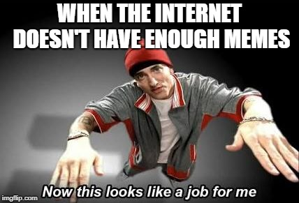 Now this looks like a job for me | WHEN THE INTERNET DOESN'T HAVE ENOUGH MEMES | image tagged in now this looks like a job for me | made w/ Imgflip meme maker